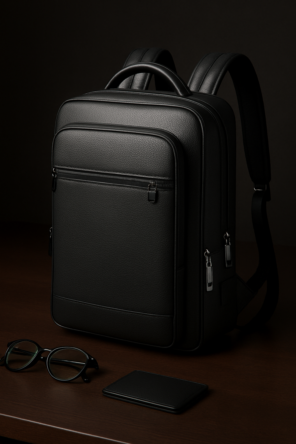 Mochila masculina de couro para notebook Prime