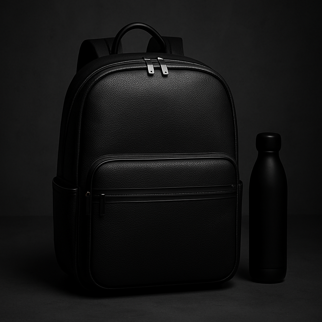 Mochila masculina de couro para notebook Nero